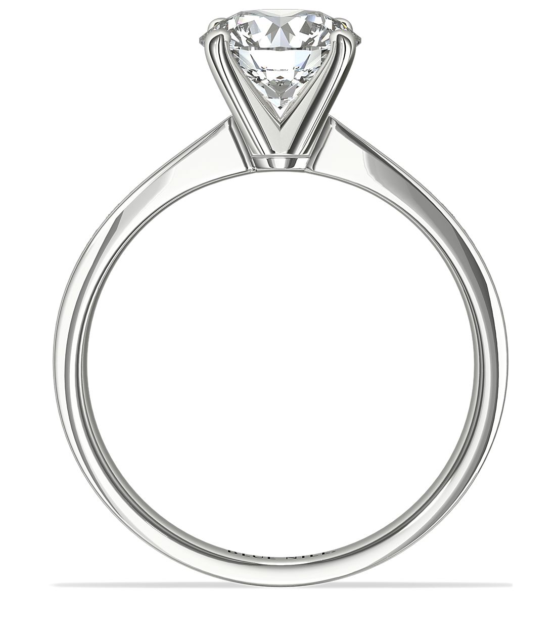 Channel Set Princess Cut Diamond Engagement Ring in 14k White Gold 